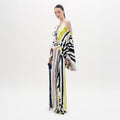 One-shoulder Stripe Floor-length Dress