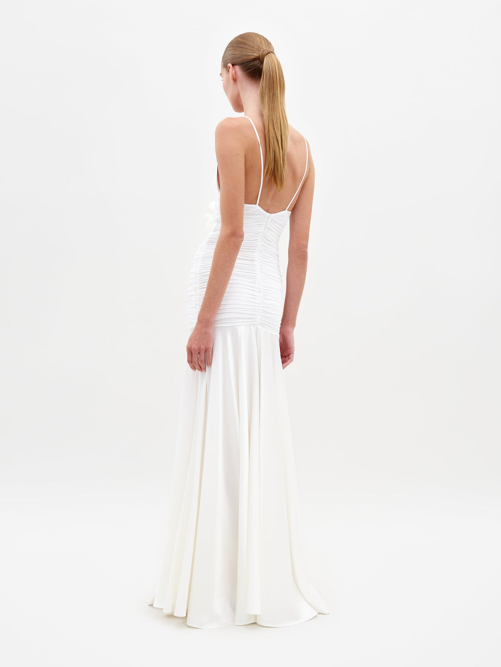 Flower-Waist Cinched Gown
