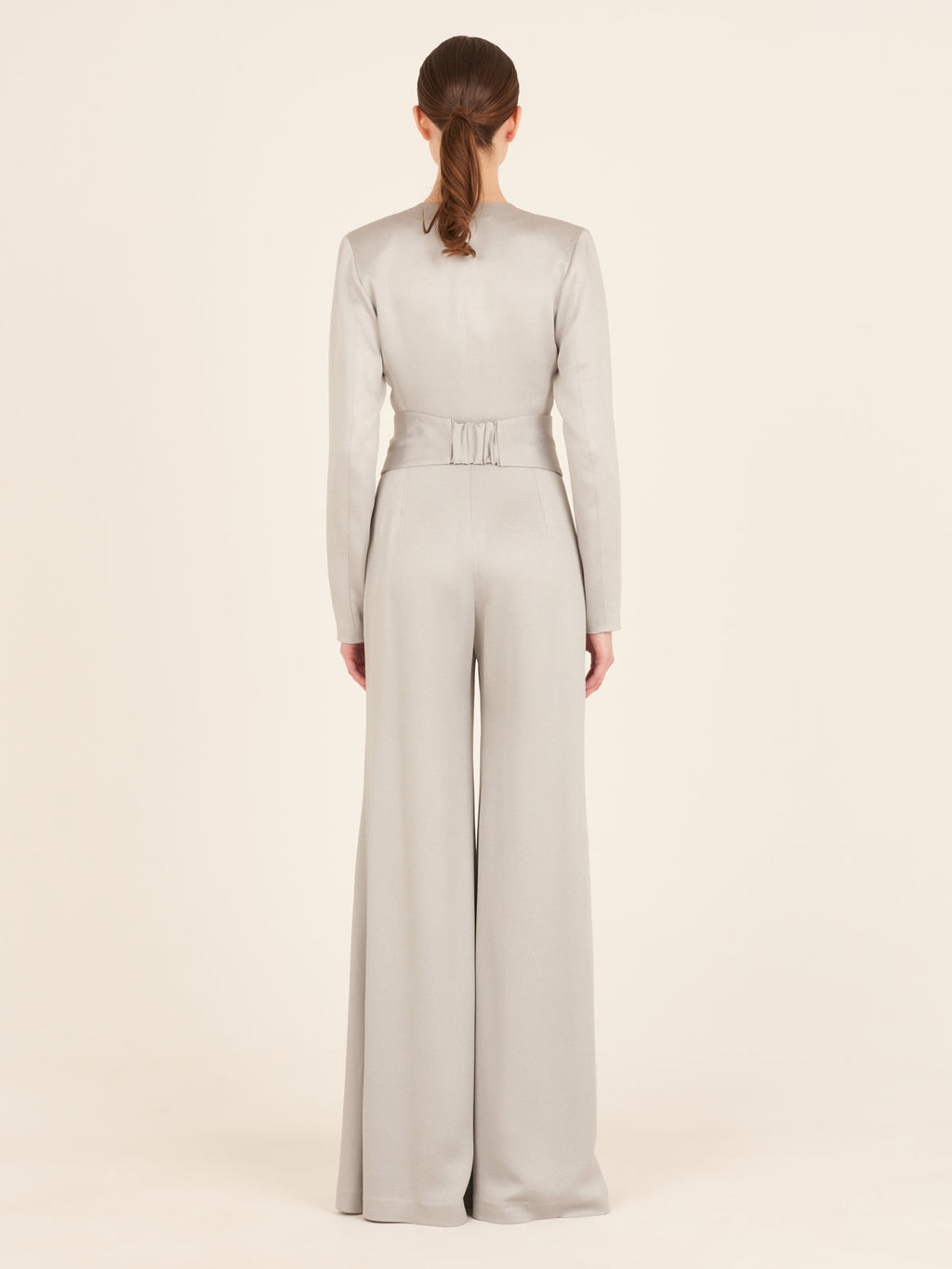 Light Gray V-Neck Jumpsuit