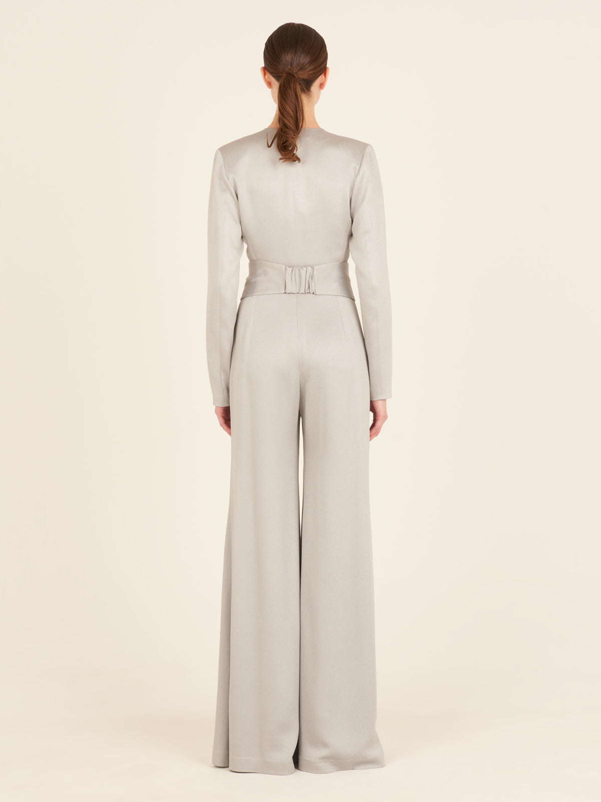Light Gray V-Neck Jumpsuit