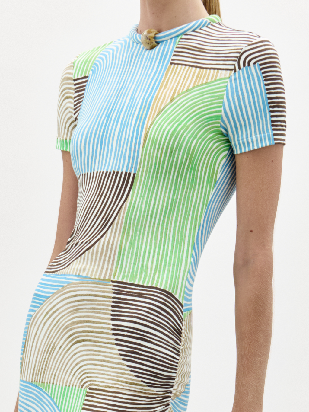 Colorful Geometric Fitted Maxi Dress