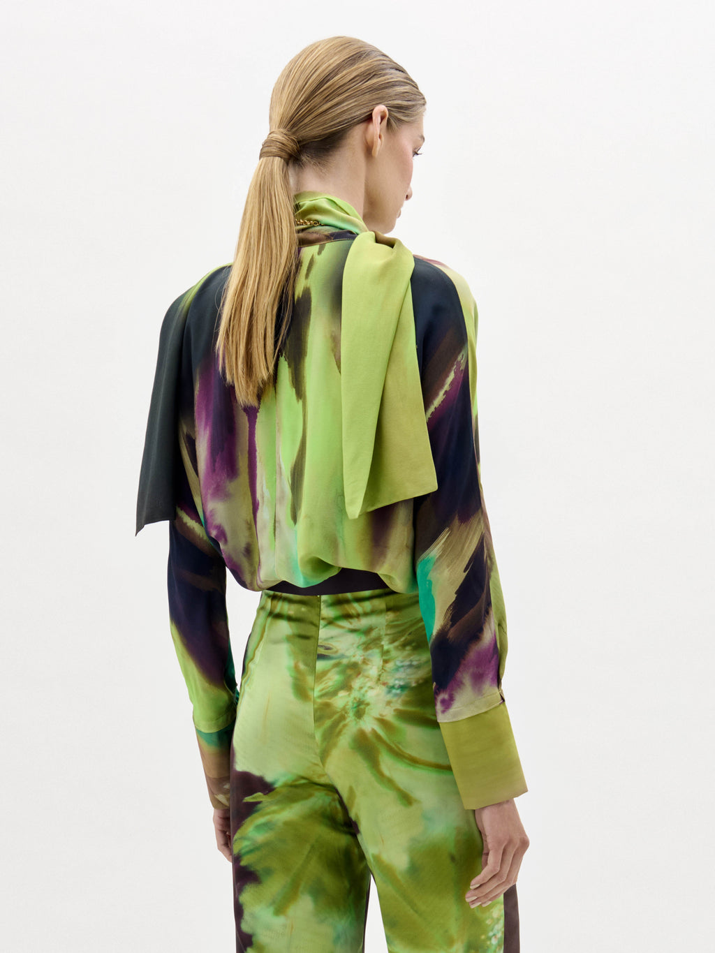 Abstract Pattern Long-sleeve Blouse