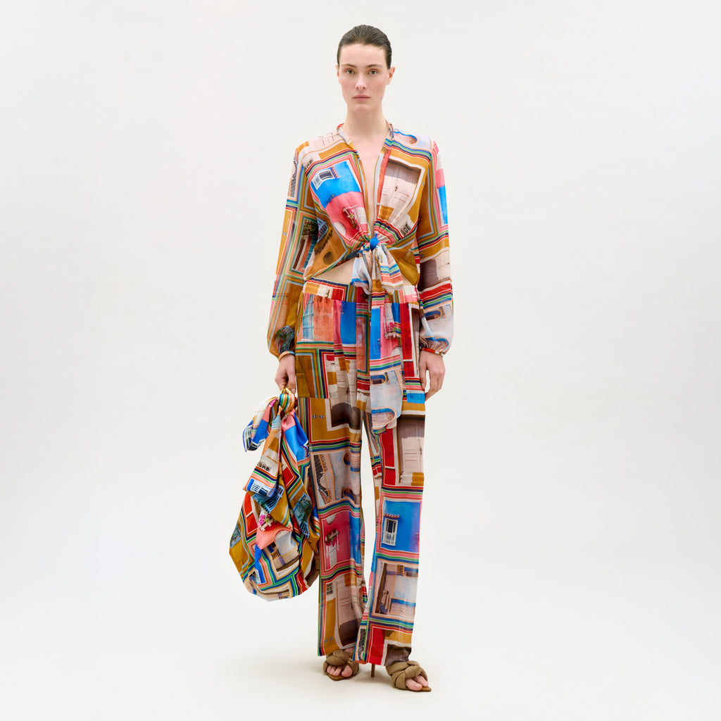 Colorful Print Wide-Leg Jumpsuit
