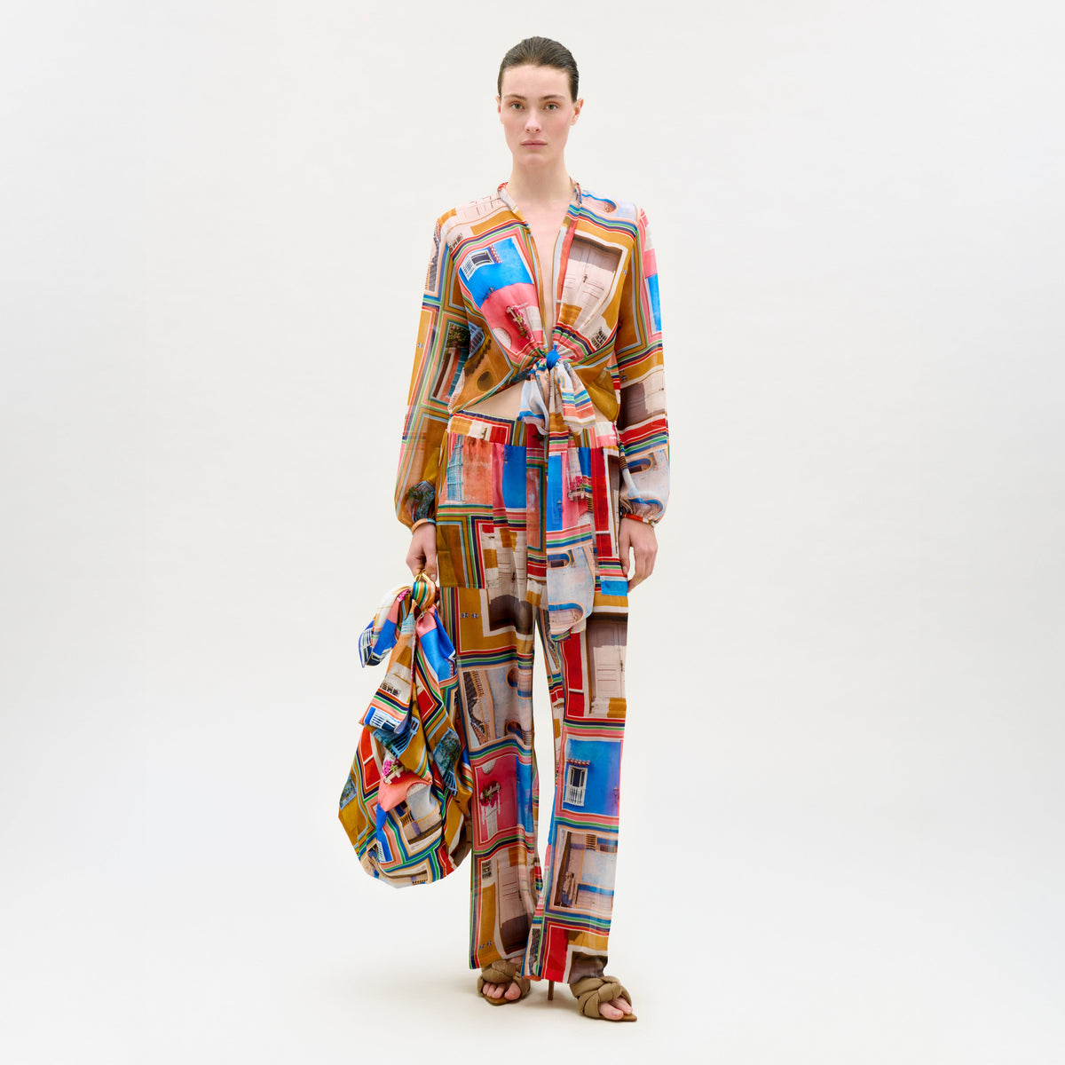 Colorful Print Wide-Leg Jumpsuit