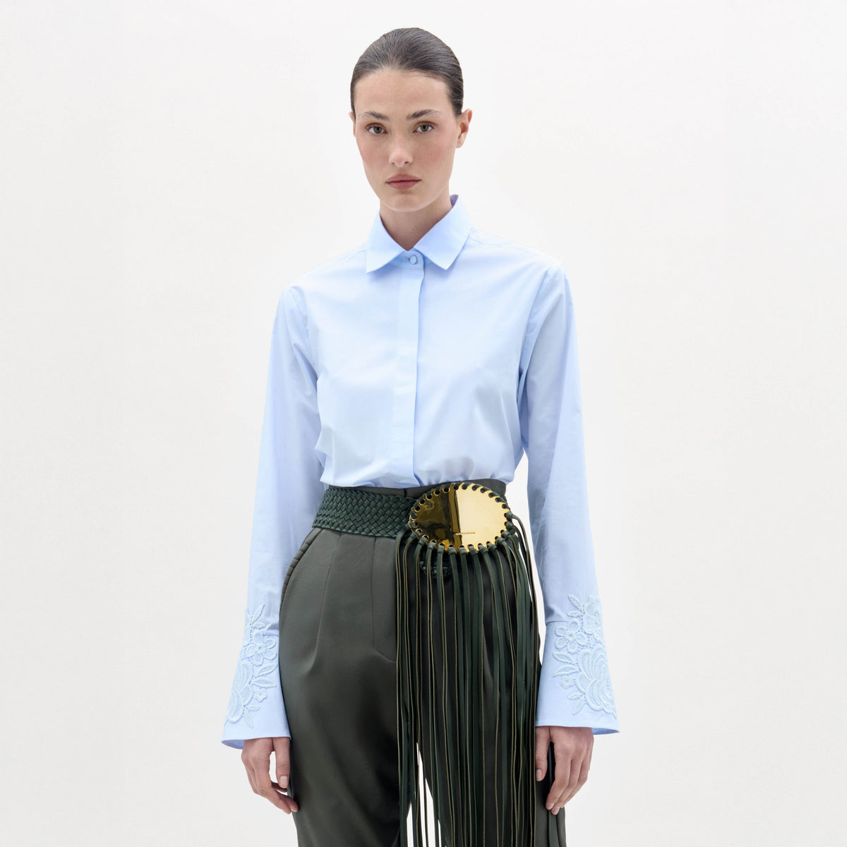 Light - blue Embroidered Shirt