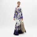 Printed Long-sleeve Maxi Gown