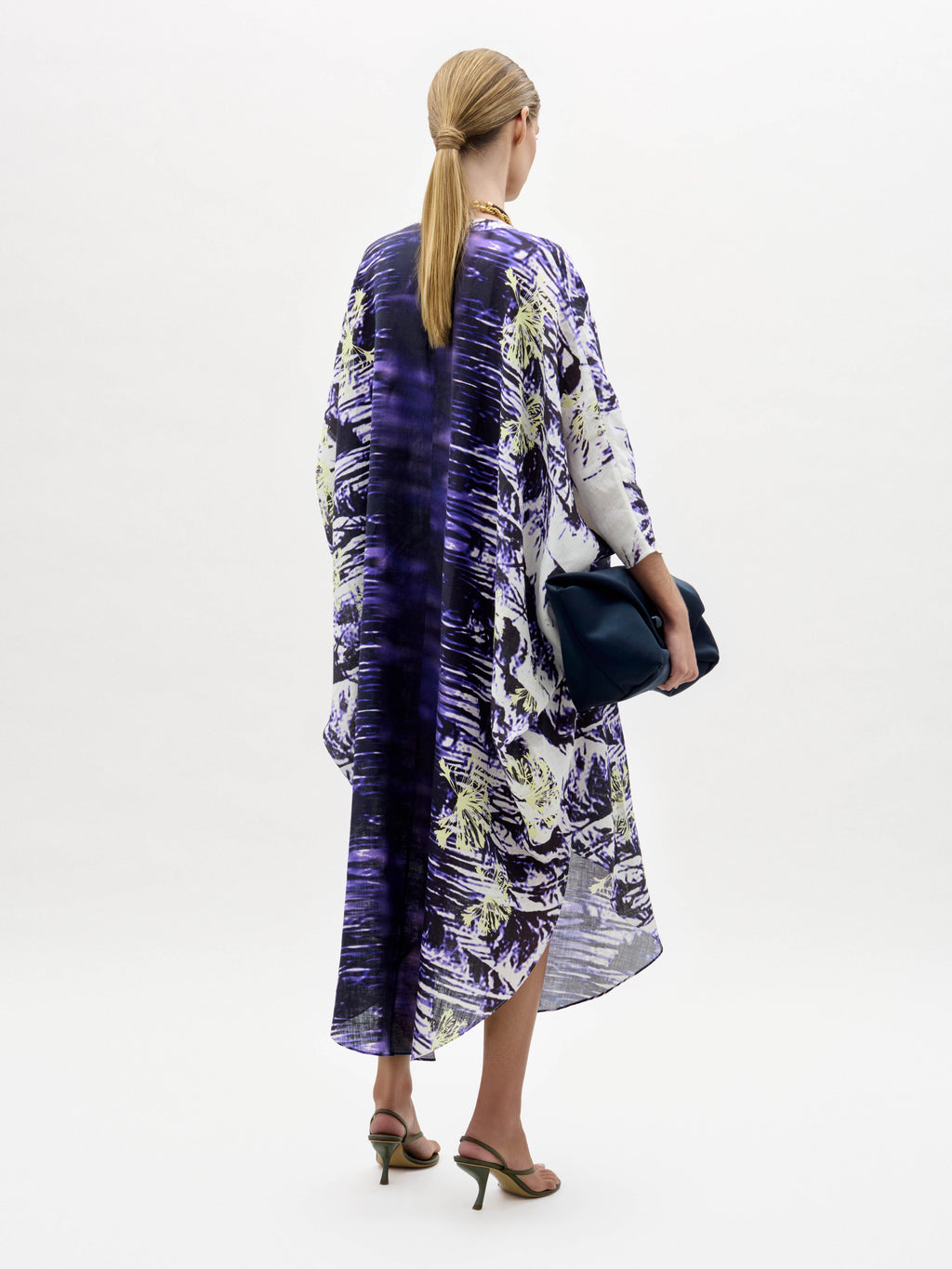 Purple Abstract Print Long Dress