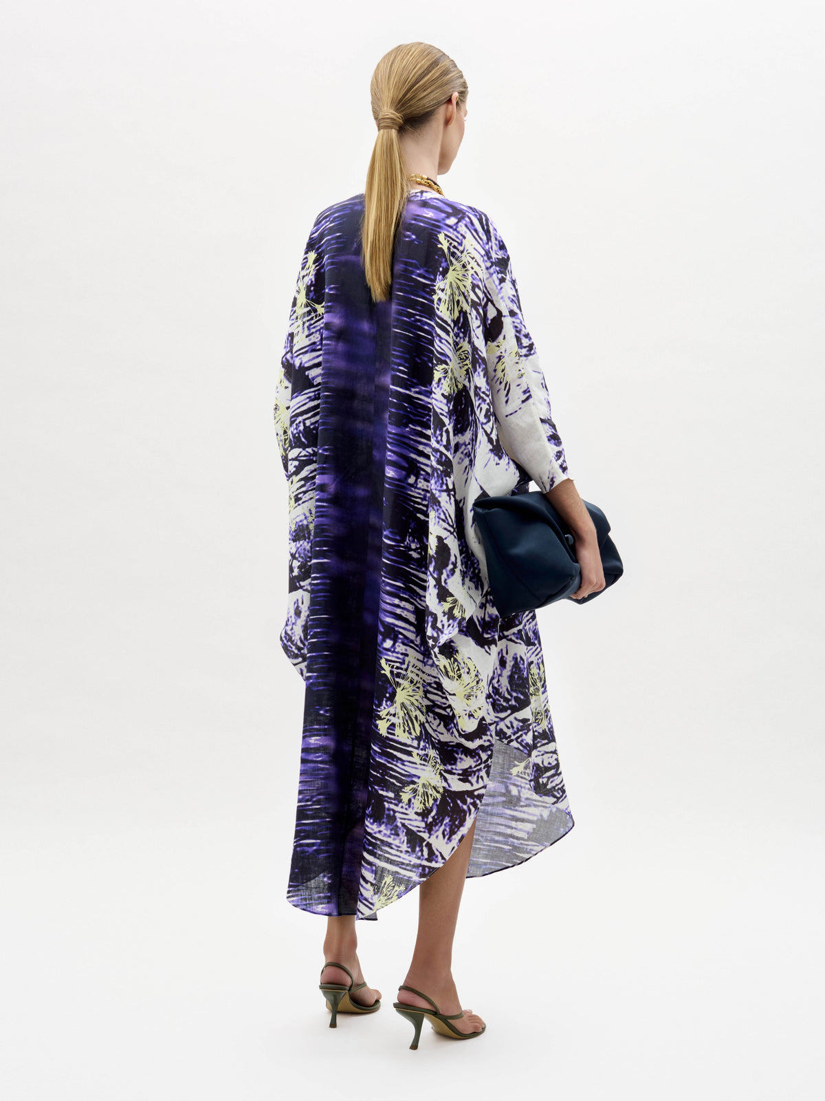 Purple Abstract Print Long Dress
