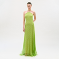 Green Halter Floor-Length Gown