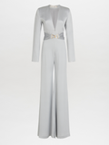 Light Gray V-Neck Jumpsuit