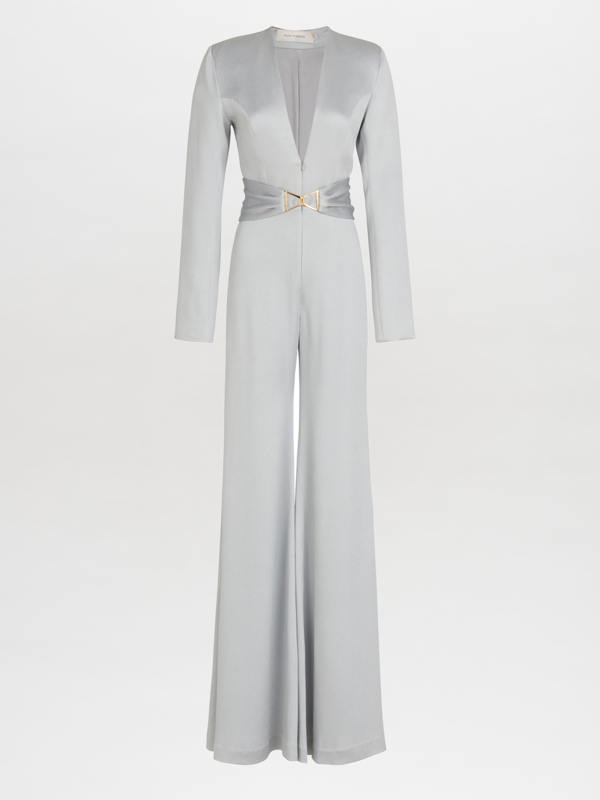 Light Gray V-Neck Jumpsuit