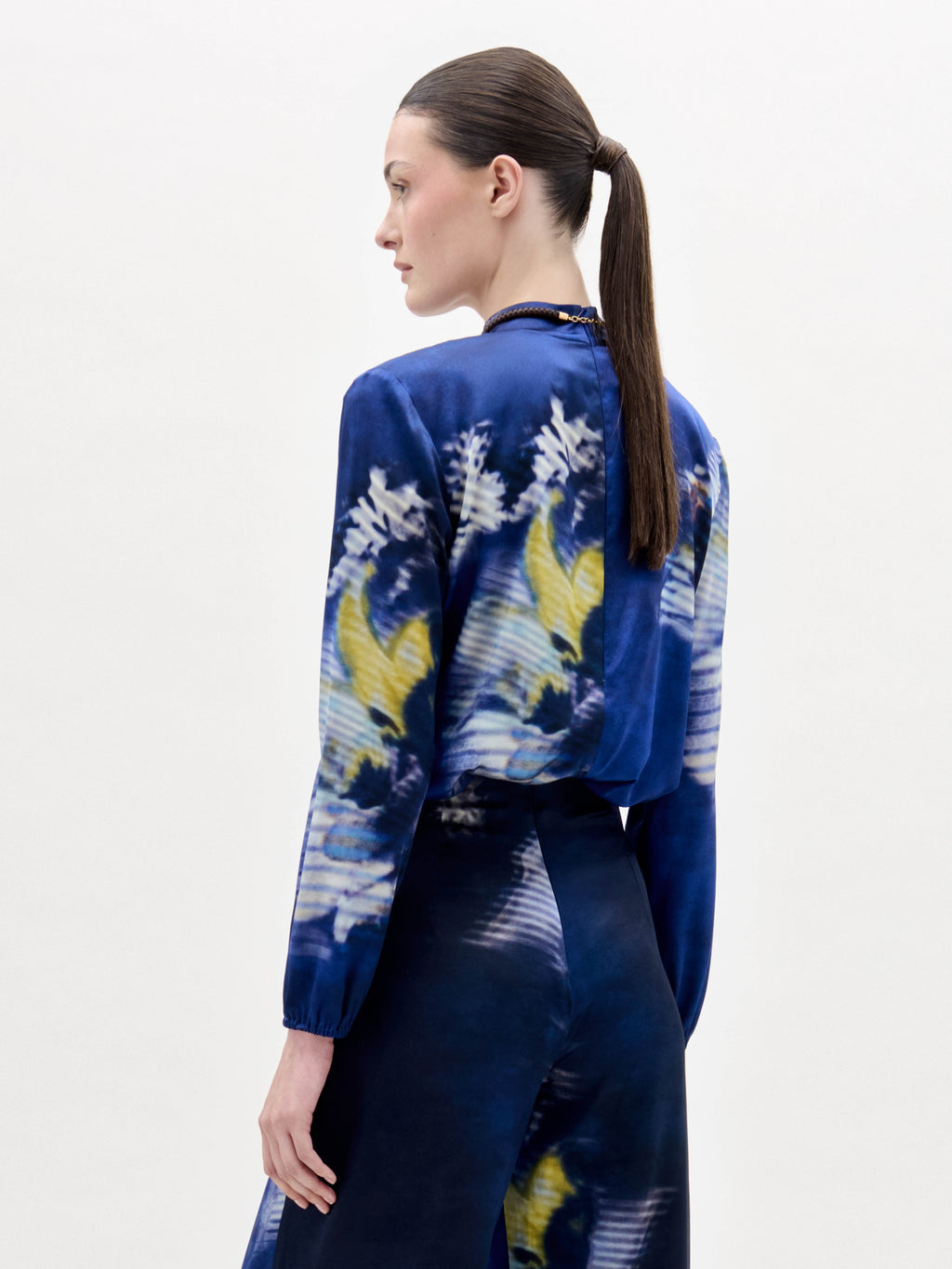 Tie-Dye V-Neck Long-Sleeve Top