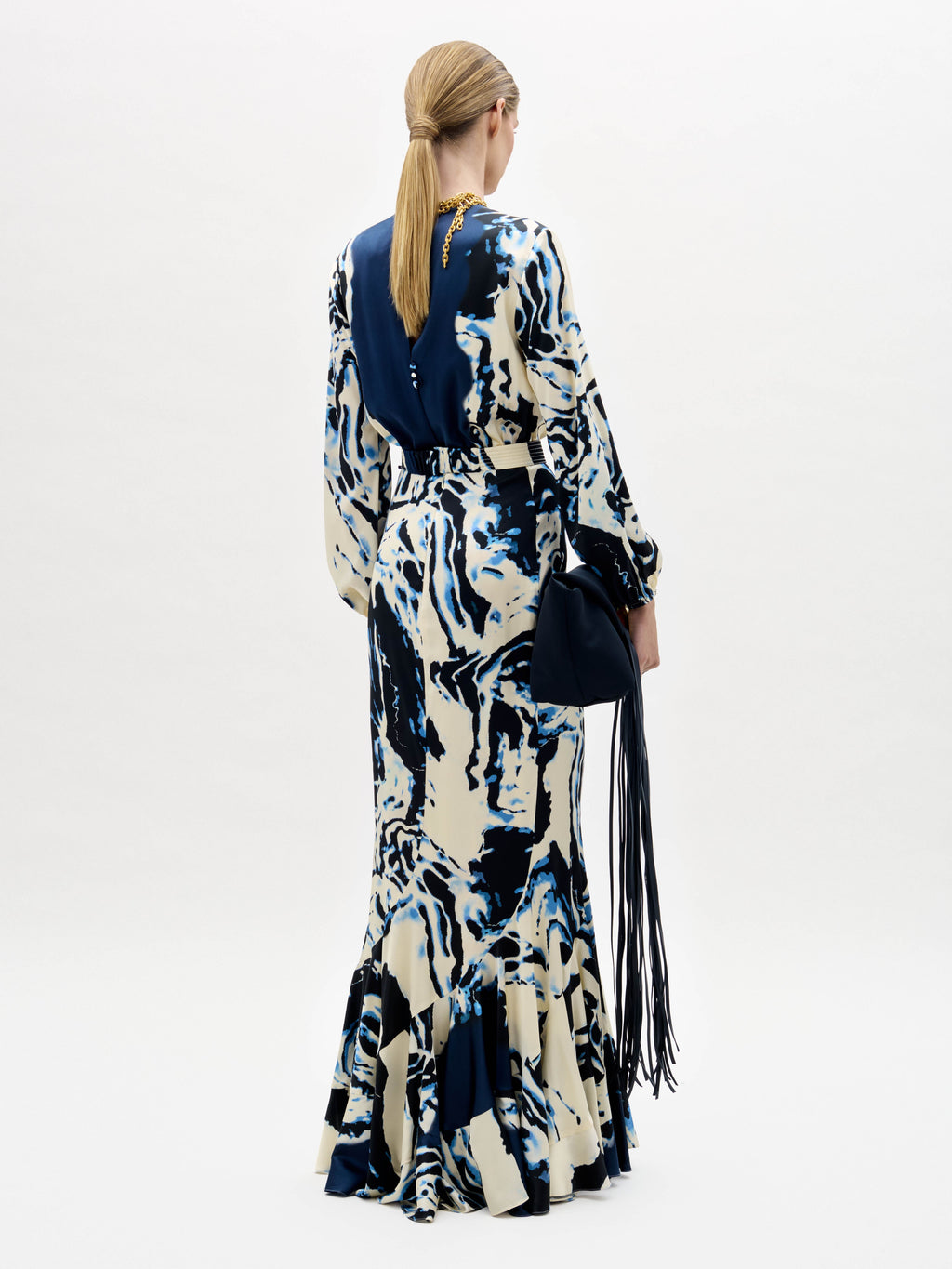 ‌V-Neck Long Sleeve Sheath Gown