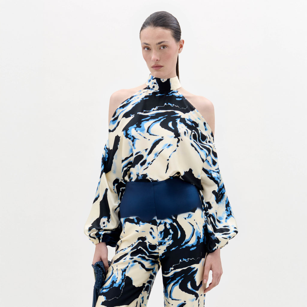 Off - Shoulder Patterned Blouse