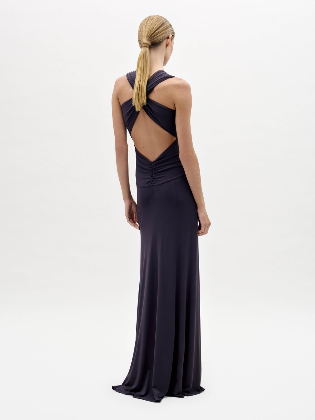 Navy Knot Sleeveless Long Dress