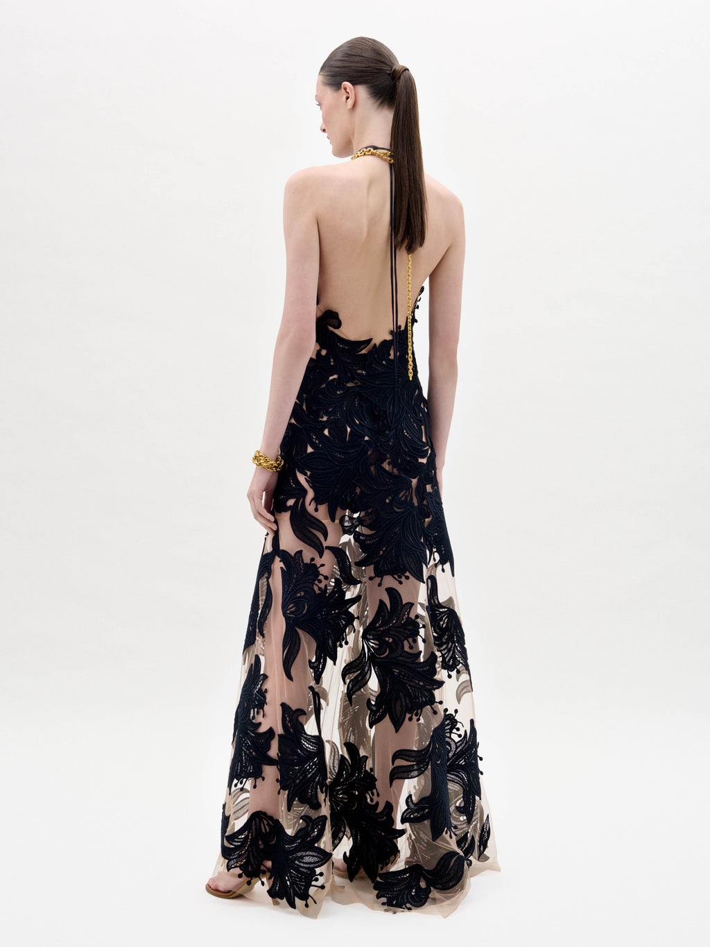 Black Lace Floor-length Gown