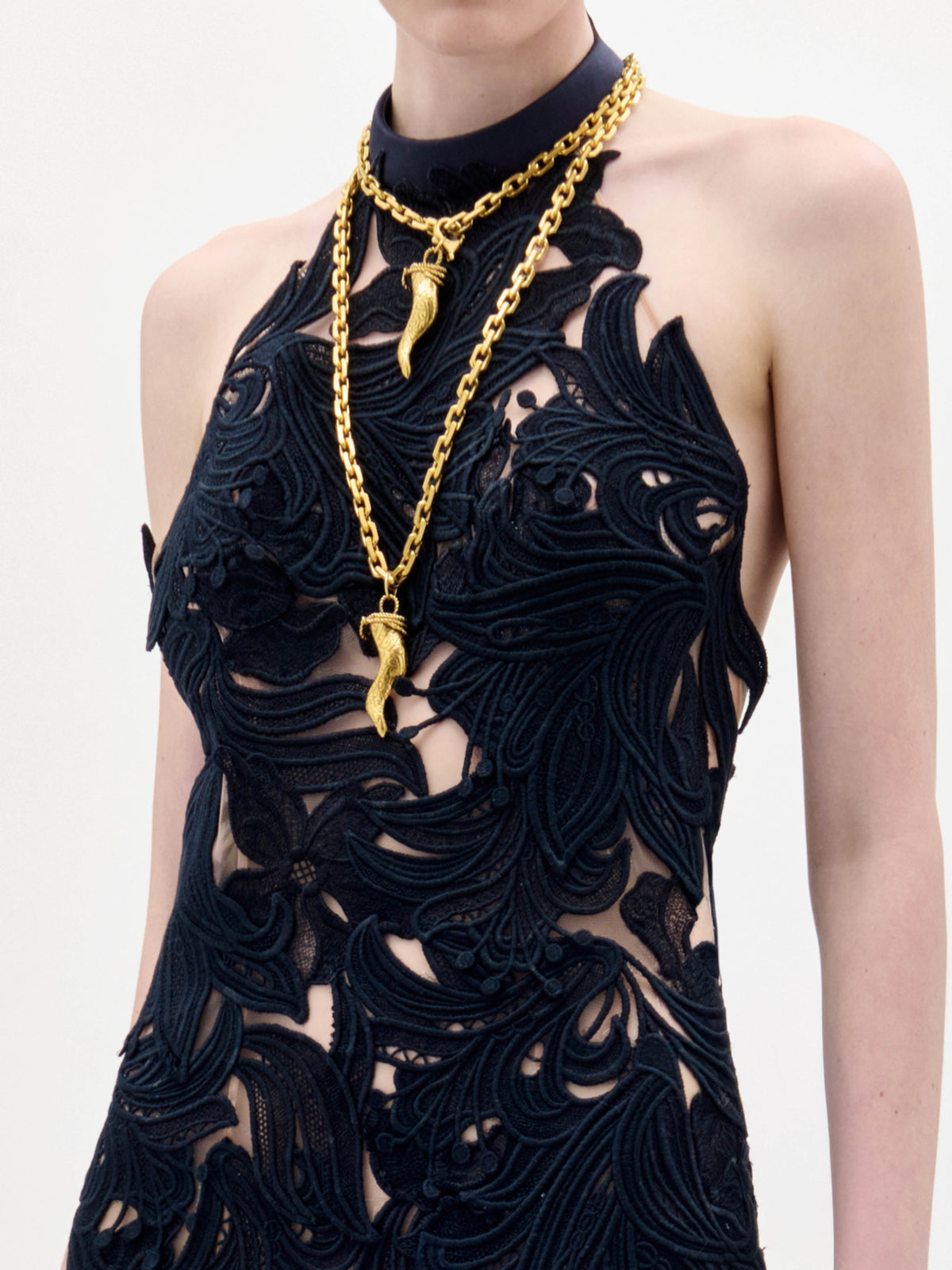 Black Lace Floor-length Gown