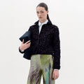 Cropped Fuzzy Turn-Down Jacket
