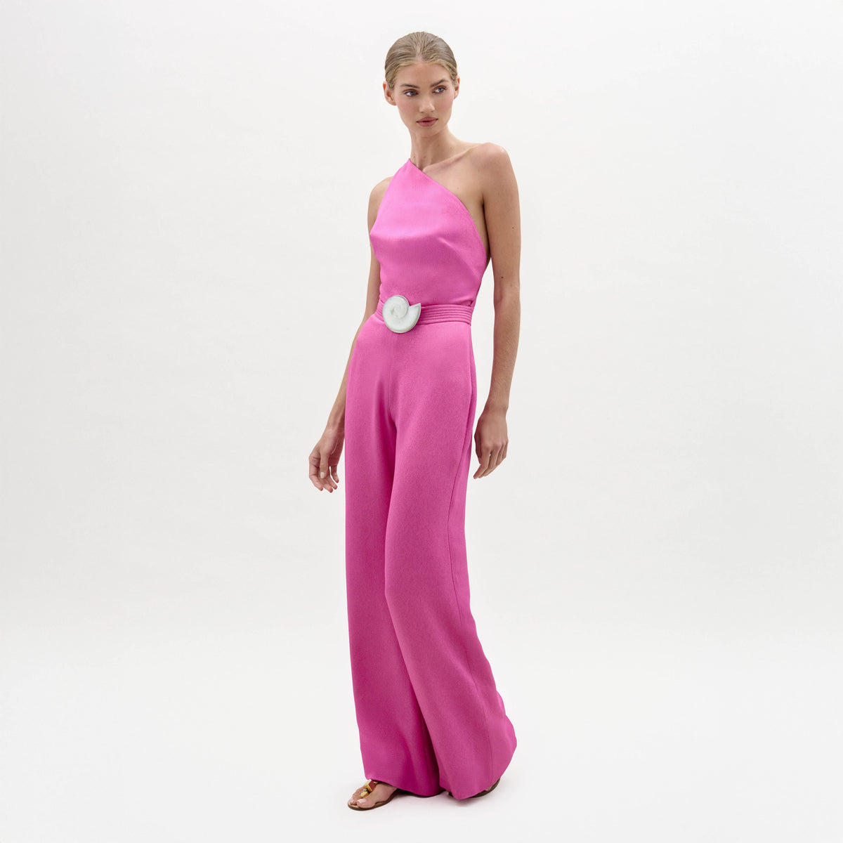 Pink One-Shoulder Jumpsuit