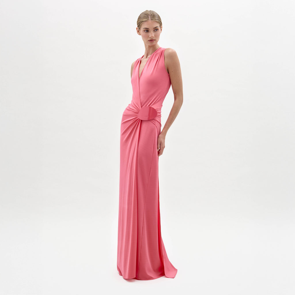 Pink Sleeveless Evening Gown