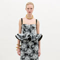 Black - and - White Floral Sleeveless Top