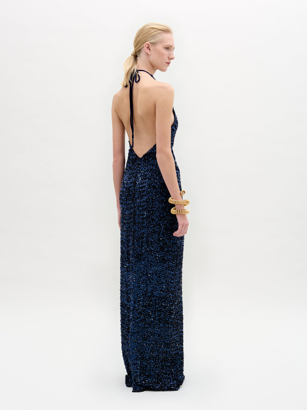 Elegant Sequin Cinched Waist Dress