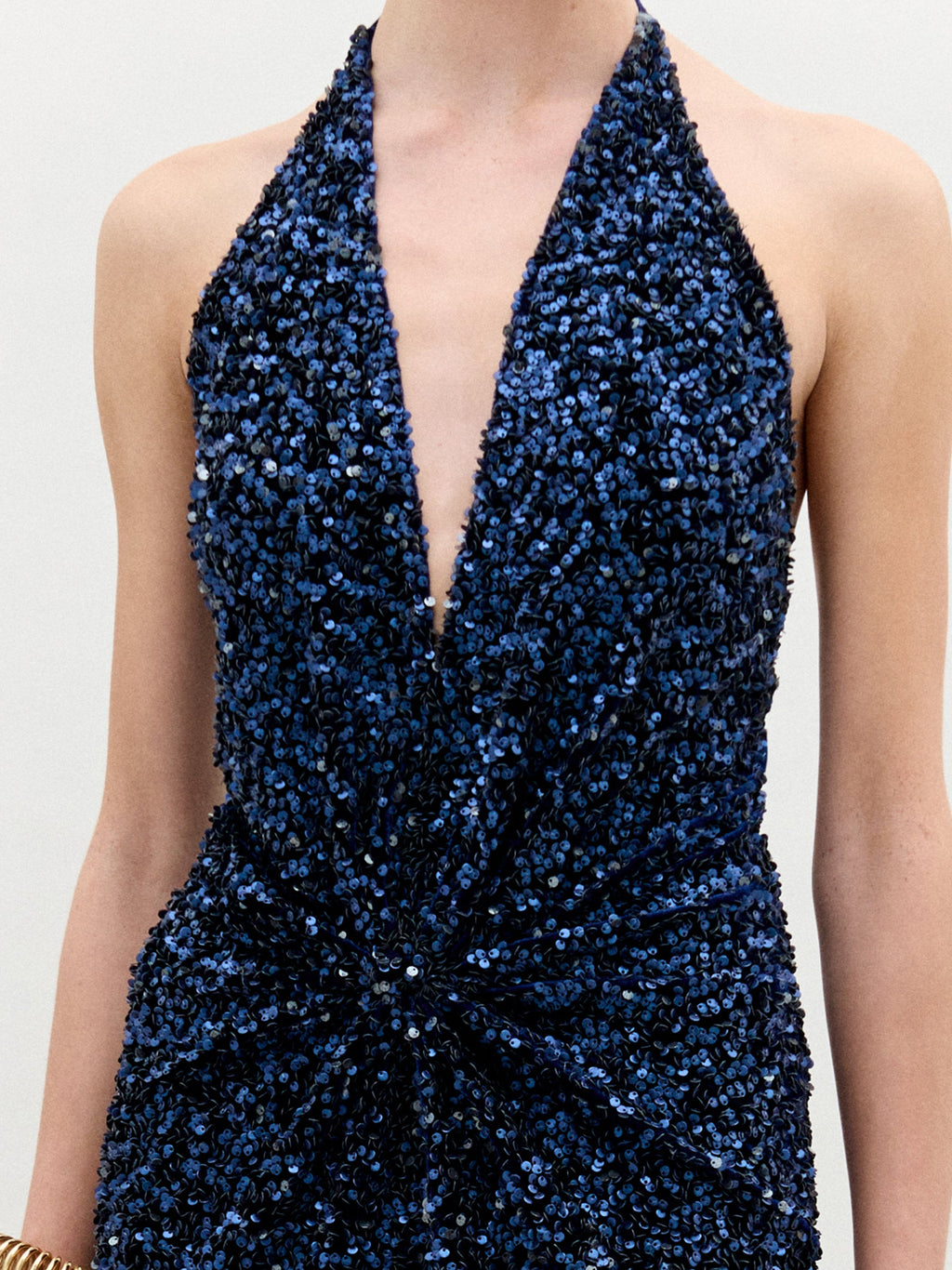 Elegant Sequin Cinched Waist Dress