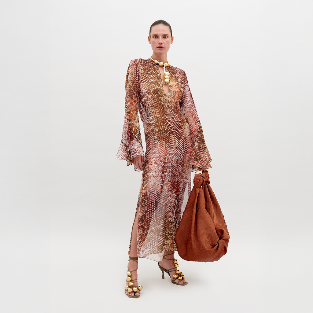 Snake Print Maxi Dress
