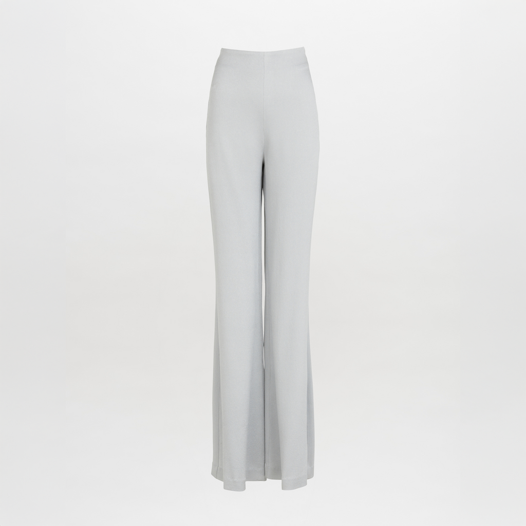 Light Gray High-Waist Wide-Leg Pants