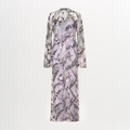 Lavender Patterned Sequin Drapey Maxi Dress