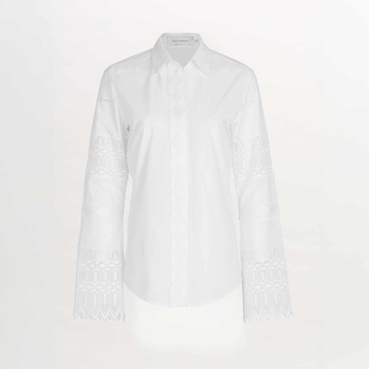 White Embroidered Long-sleeve Shirt