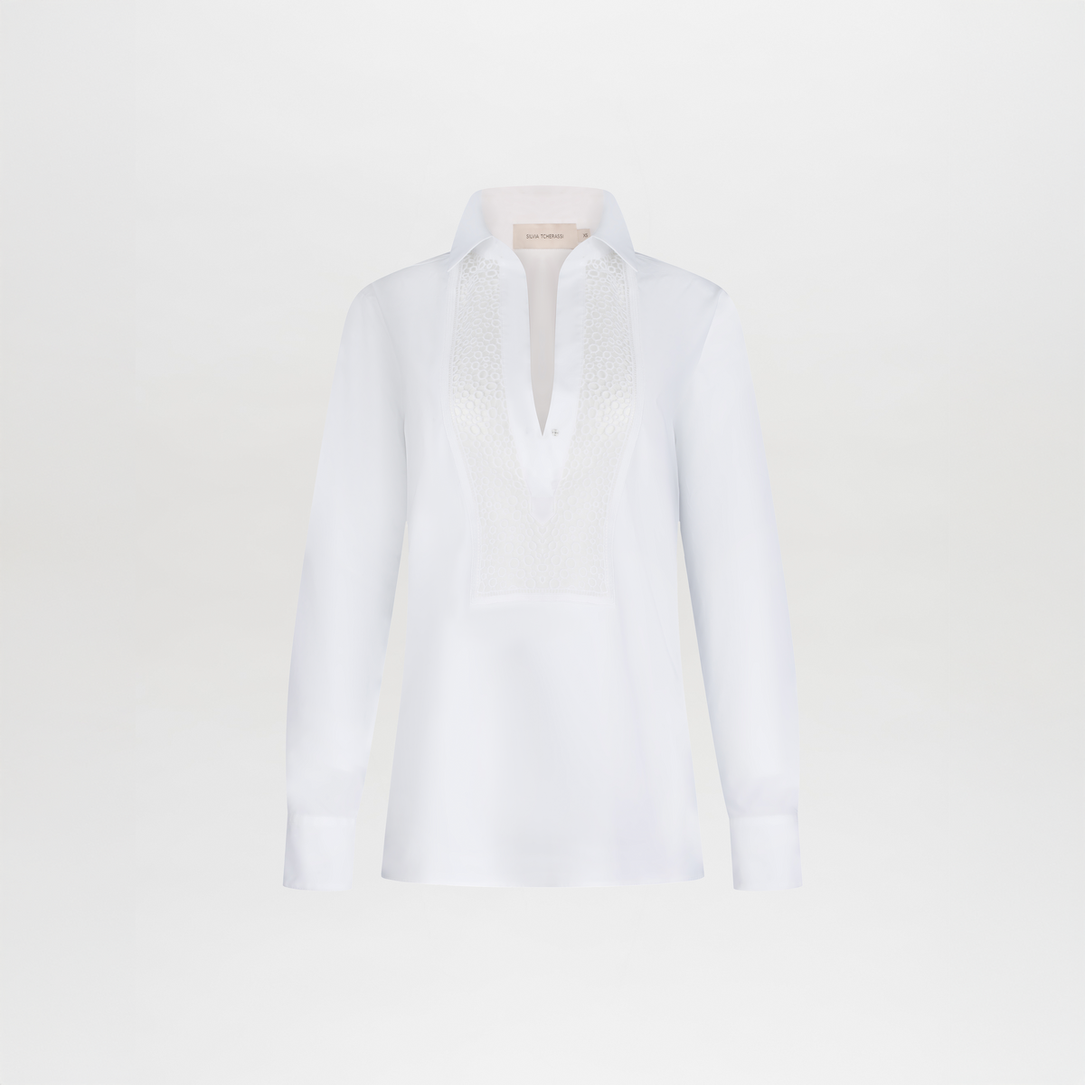 White Lace Collar Long Sleeve Shirt