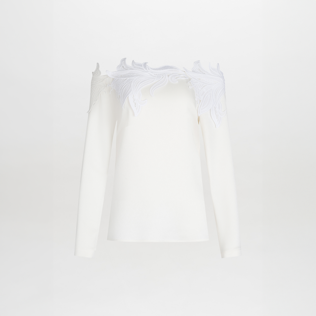 White Feather - lace Off - shoulder Top