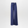 Navy Knot High-Waist Wide-Leg Pants