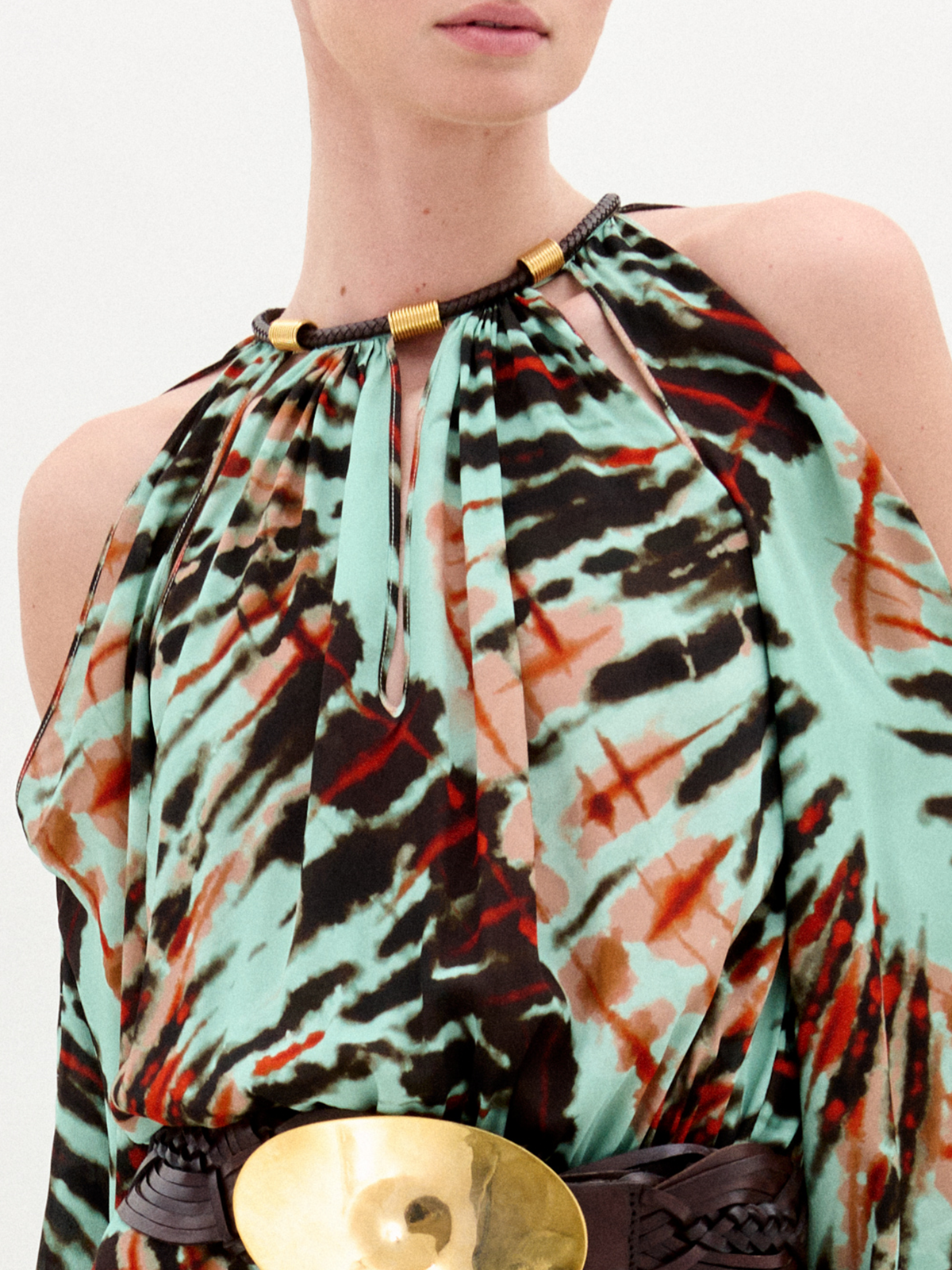 Off-Shoulder Tie-Dye Maxi Dress