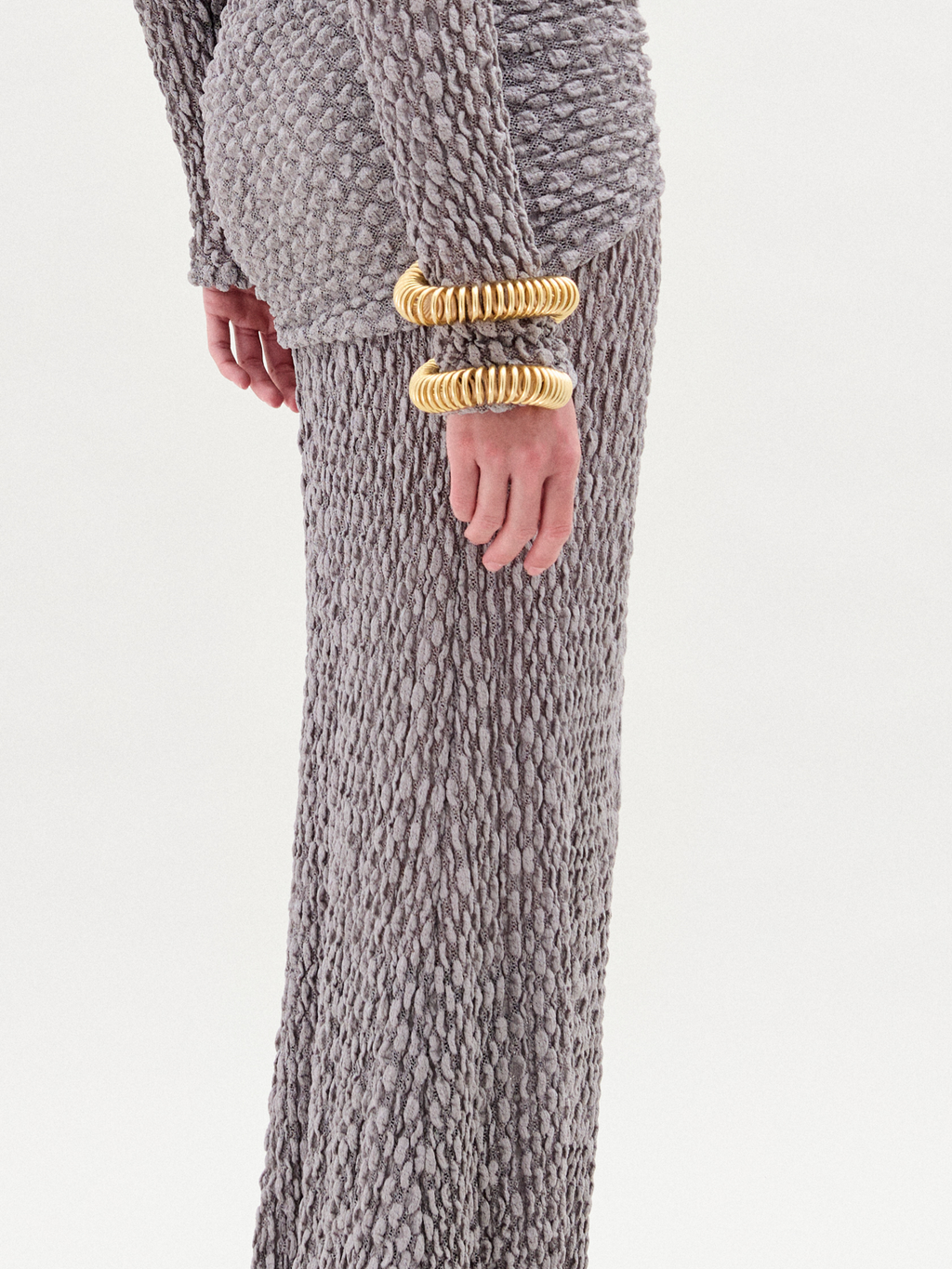 Grey Knot Ankle-Length Long Dress