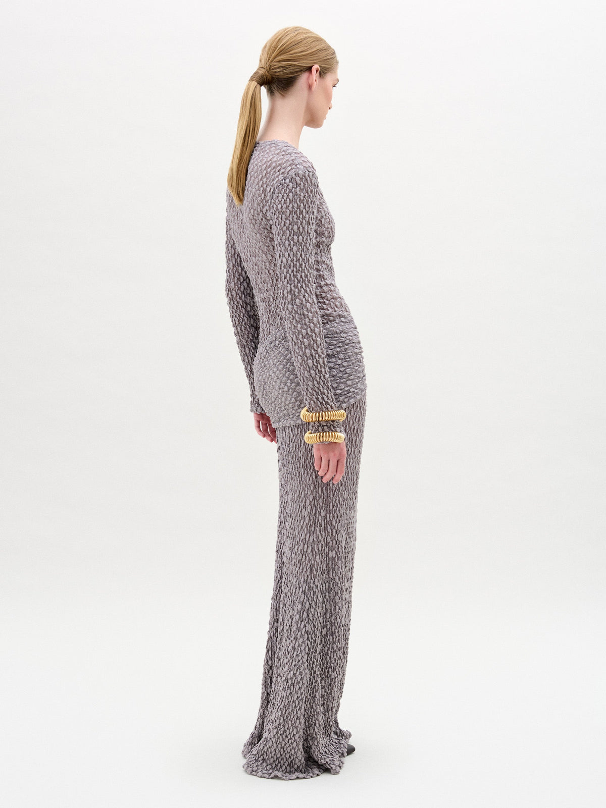 Grey Knot Ankle-Length Long Dress