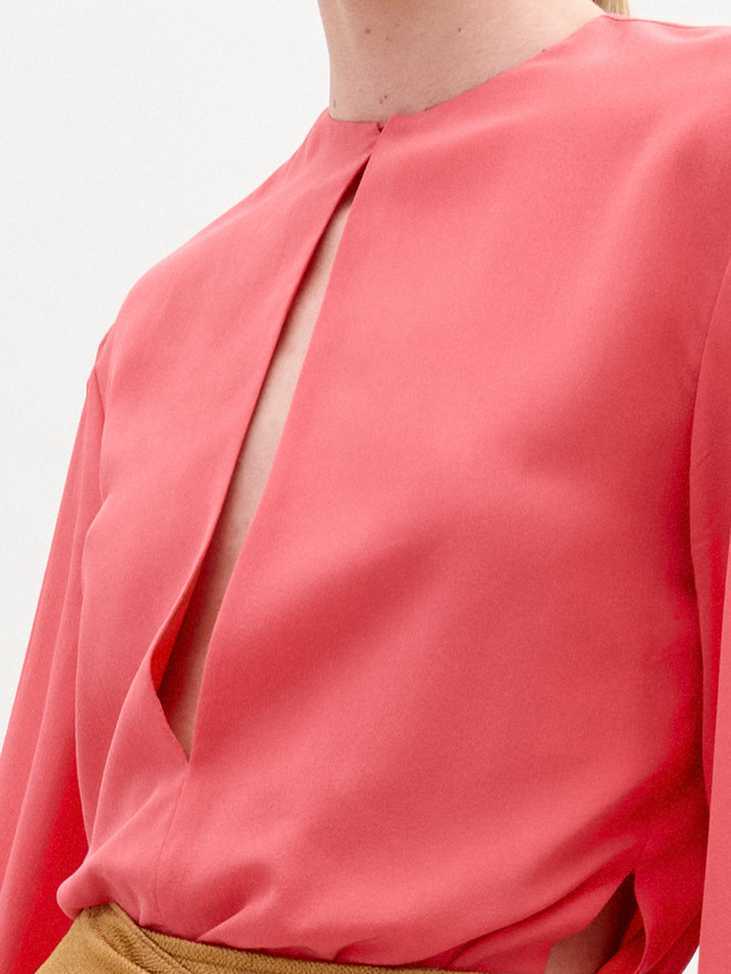 Silk Lantern Sleeve Blouse