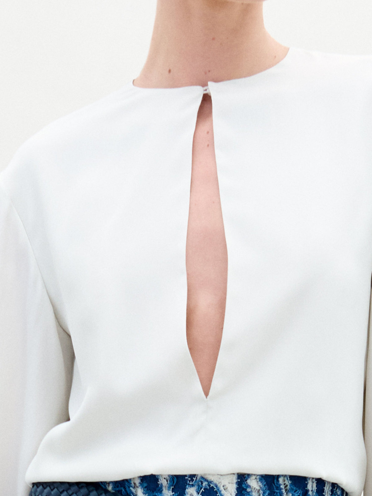 White V-Neck Blouse