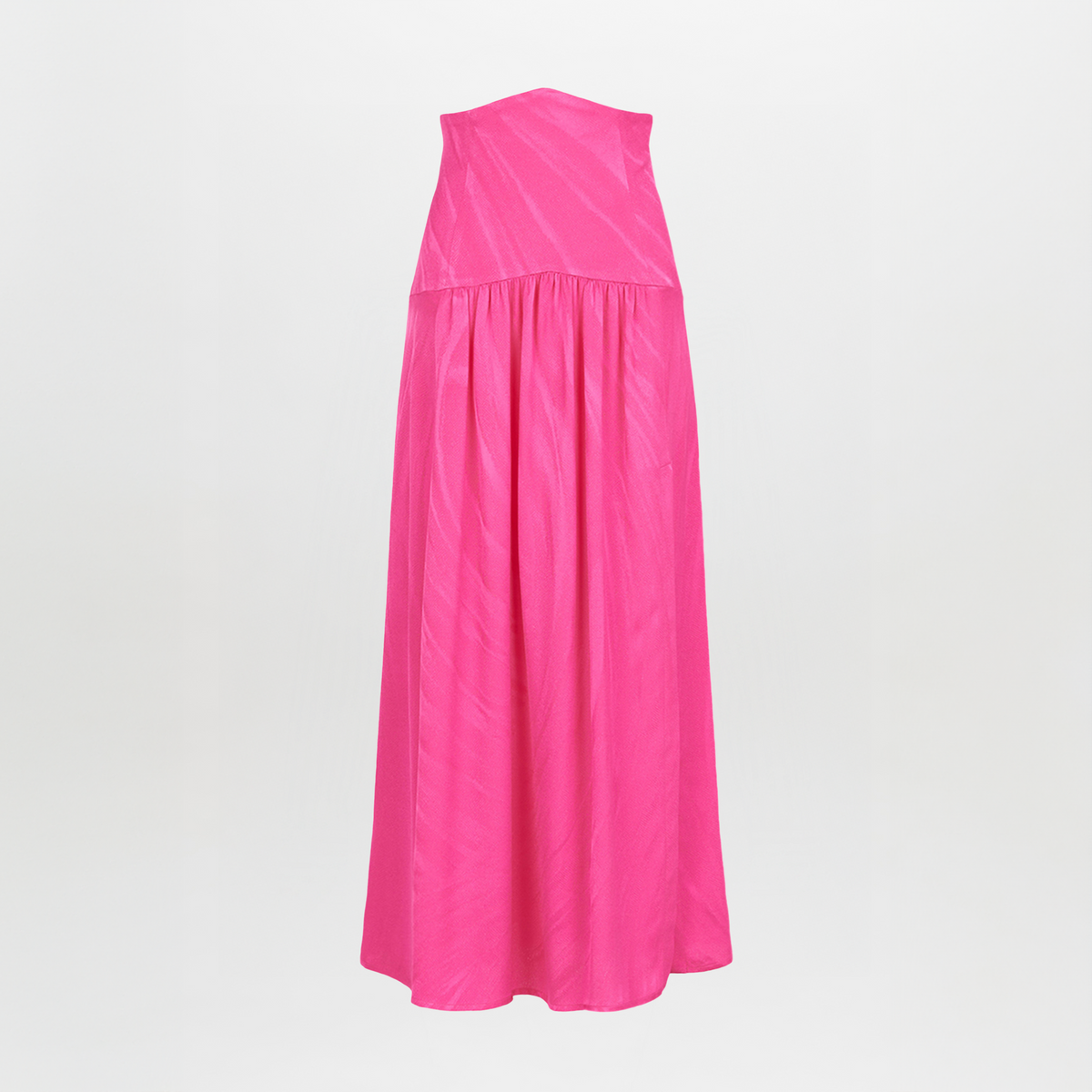 Pink High-Waisted Drapey Long Skirt