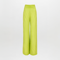 Bright Green Ruched High-Waist Pants