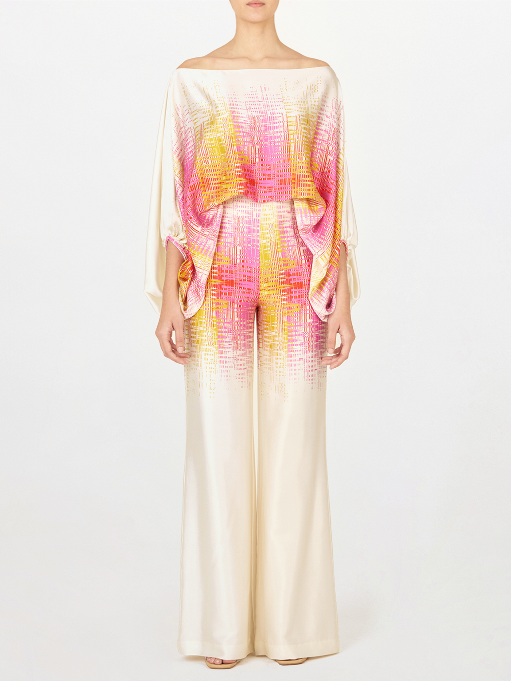Gradient Print High-Waisted Wide-Leg Trousers