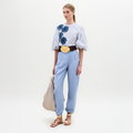 Light Blue Cuffed Casual Pants