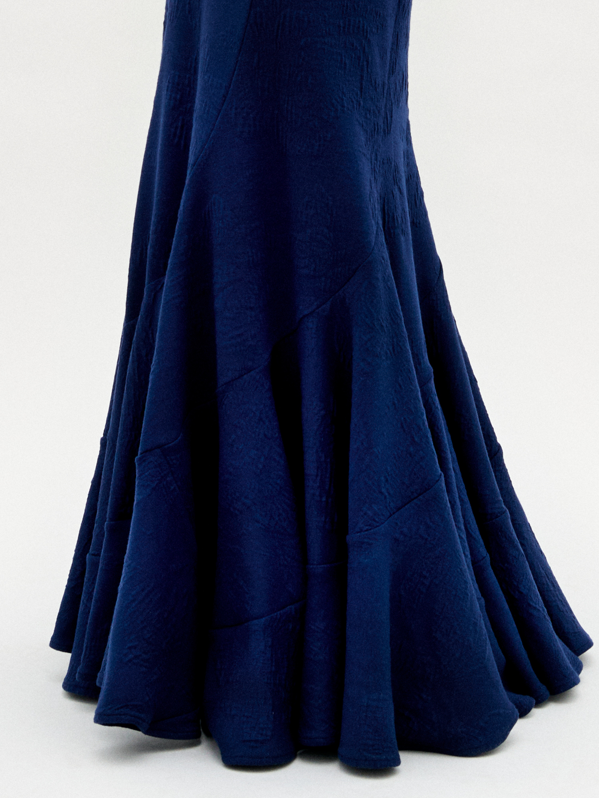 Navy Long Sleeve Floor-Length Mermaid Dress