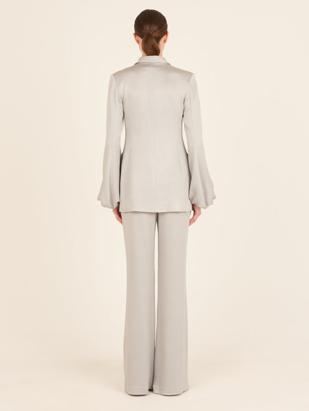Light Gray High-Waist Wide-Leg Pants