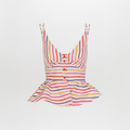 Multi-color Striped Buttoned Strap Dress