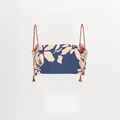 Blue-white Ornament Tassel Strap Bag