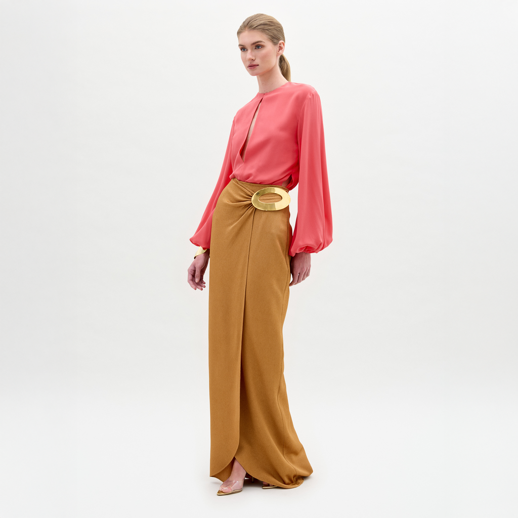 Brown Minimalist Commuter Skirt