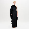Black One-shoulder Sequined Gown