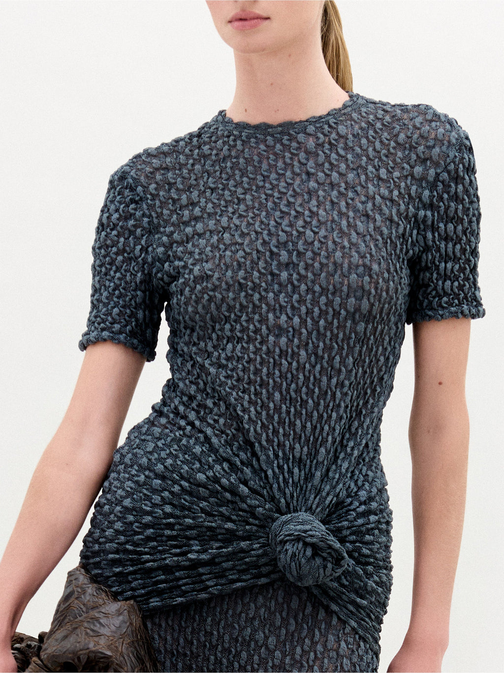 Dark Textured Short-sleeve Shirt